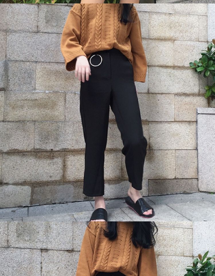 Mùa xuân và mùa thu retro rỗng ngắn đầu áo len lỏng áo khoác mỏng dài tay phiên bản Hàn Quốc của áo len nữ dưới cùng áo cardigan nữ dáng dài