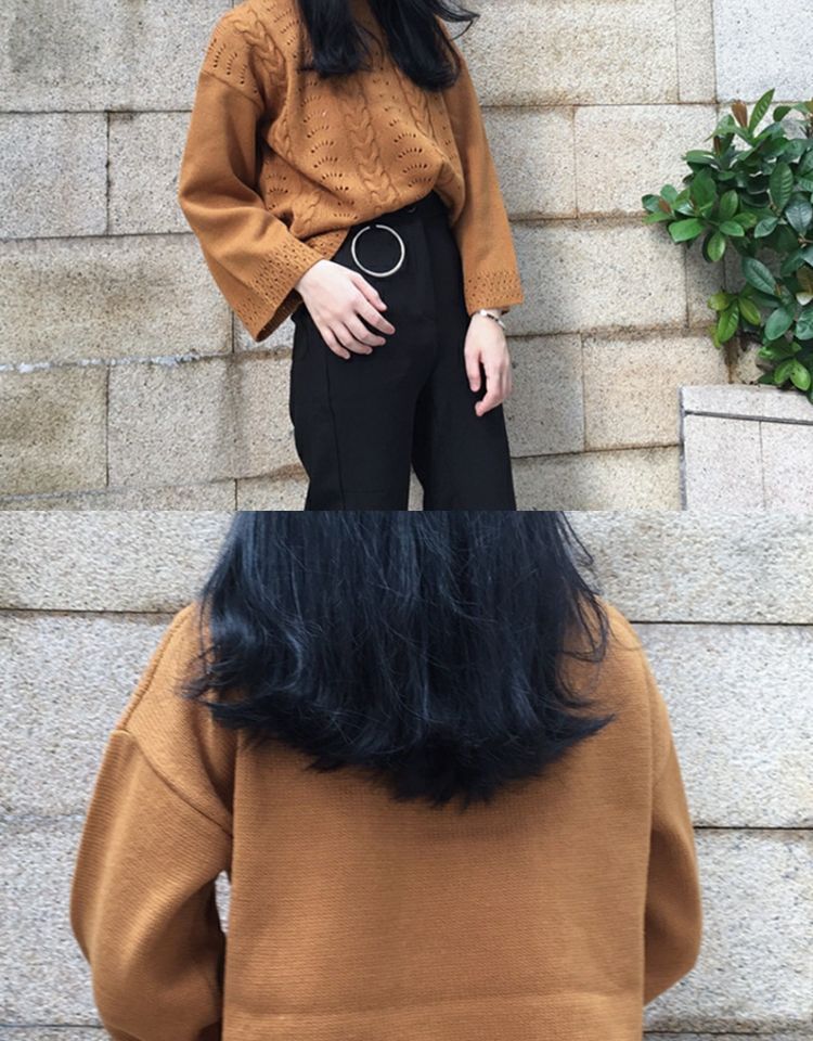 Mùa xuân và mùa thu retro rỗng ngắn đầu áo len lỏng áo khoác mỏng dài tay phiên bản Hàn Quốc của áo len nữ dưới cùng áo cardigan nữ dáng dài