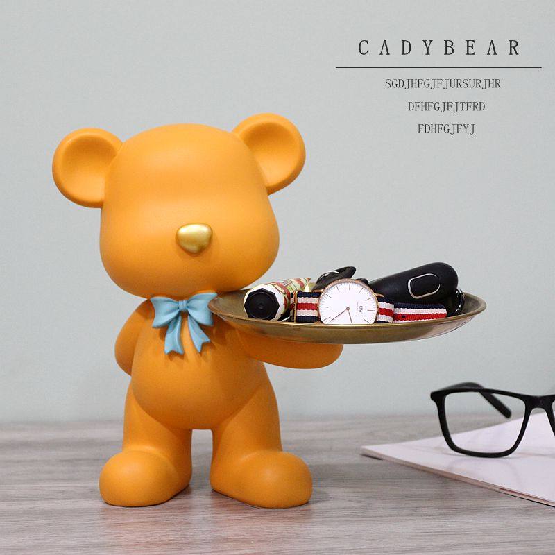 Genuine Creative Caddy Bear Nato Desktop Decoration Living Room Entrance Candy Key Jewelry Storage Housewarming Gifts