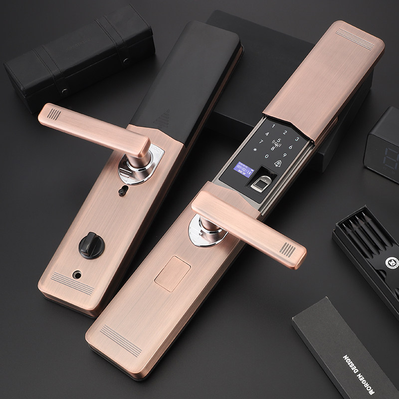 Fingerprint Lock Code Lock Security Door Home Double Open Wood Door Electronic Lock Stainless Steel Gate Entrance Door Smart Door Lock-Taobao