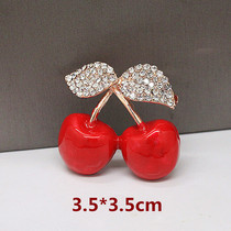  Fashion cute hand-painted rhinestone big red cherry sweater pin Scarf buckle accessories suit jacket brooch female