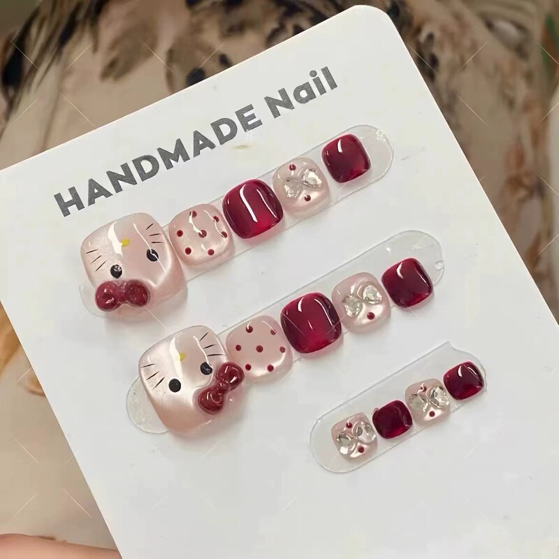 Red Cat-Themed Toenail Stickers That Enhance the Look of White Nails, High-End Summer Toenail Patches, Removable Wearable Nails Red Cat-Themed Toenail Stickers That Enhance the Look of White Nails, High-End Summer Toenail Patches, Removable Wearable Nails