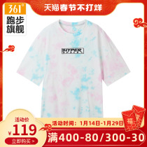 361 sports t-shirt mens 2022 summer new mens and womens same style trendy tie-dye top casual breathable sports short-sleeved