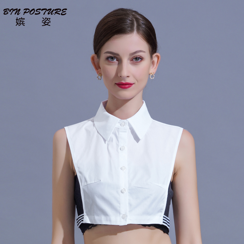 White Pure Cotton Fake Collar for Women, Versatile Korean Style Shirt Fake Collar, Sweater Decorative Collar, 2026 Autumn and Winter White Shirt Collar
