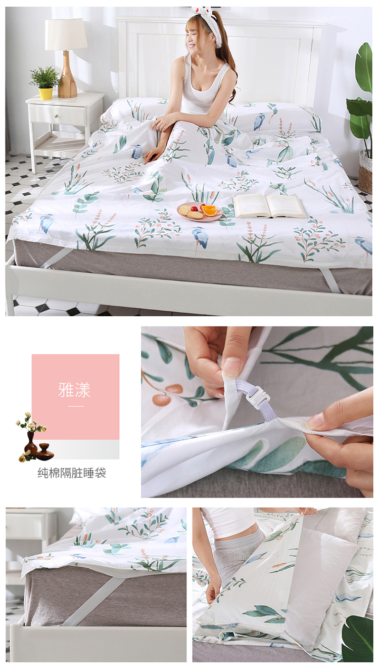 Du lịch xách tay bông người lớn du lịch bẩn bẩn túi ngủ khách sạn chống bẩn quilt đơn đôi bông siêu nhẹ bốn mùa