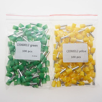 Taiwans European-style tubular terminal E6012 CE060012 060018 6 squared green yellow black pin-shaped