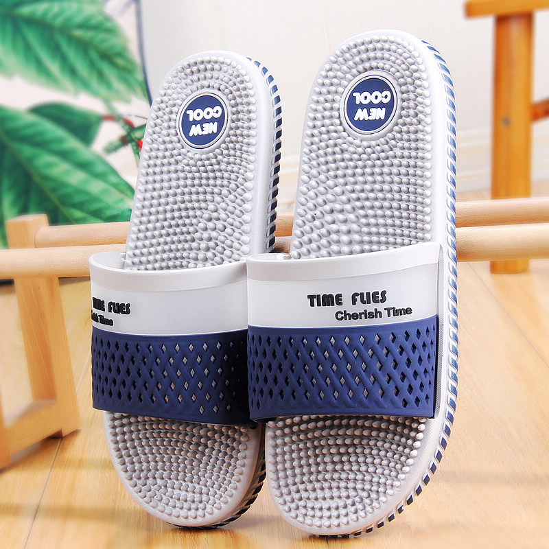 BluePlantar massage man slipper household summer indoor non-slip At home take a shower Shower Room Deodorization sandals  male summer