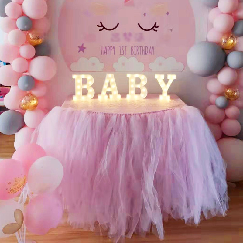 Children's dining chair dessert table tutu yarn table skirt tablecloth baby dining chair birthday decoration scene layout table apron yarn skirt