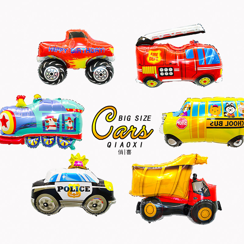 Car theme modeling decoration baby cartoon balloon boy birthday party party balloon scene layout