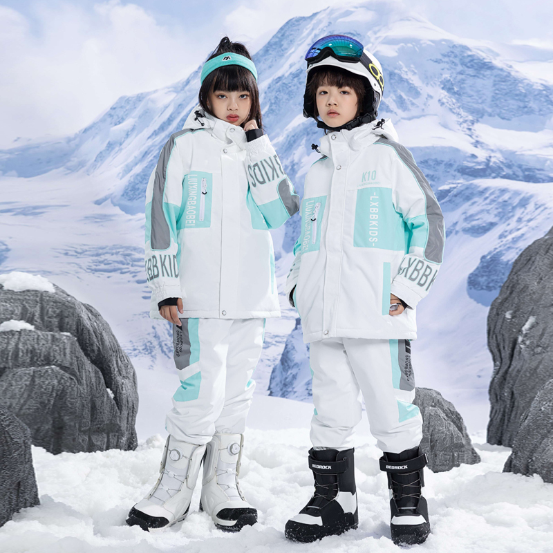Arctic Queen Kidsren's Ski Clothing Set for Boys and Girls, Winter Windproof and Warm Single and Double Board Ski Clothing and Pants