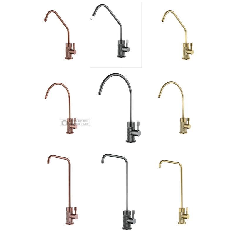 All-Copper Single Cold Brushed Gold Kitchen Water Purifier Faucet Direct Drinking Water Purifier Water Purifier 360-Degree Rotating 2/3Ep Pipe Mouth