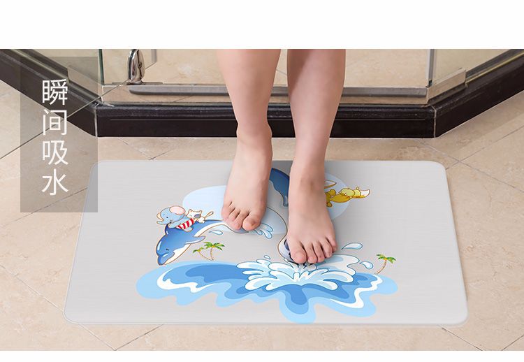 Diatom bùn tự nhiên mat phòng tắm chống trượt diatom đất pad hấp thụ nước và nhanh chóng làm khô cửa phòng tắm mat - Thảm sàn thảm chùi chân cao cấp