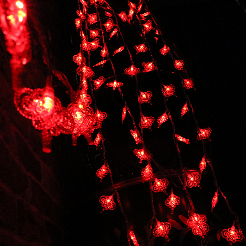 Small lantern flashing lights string full of stars for home New Year festive Chinese knot lanterns Spring Festival New Year room decorative lights