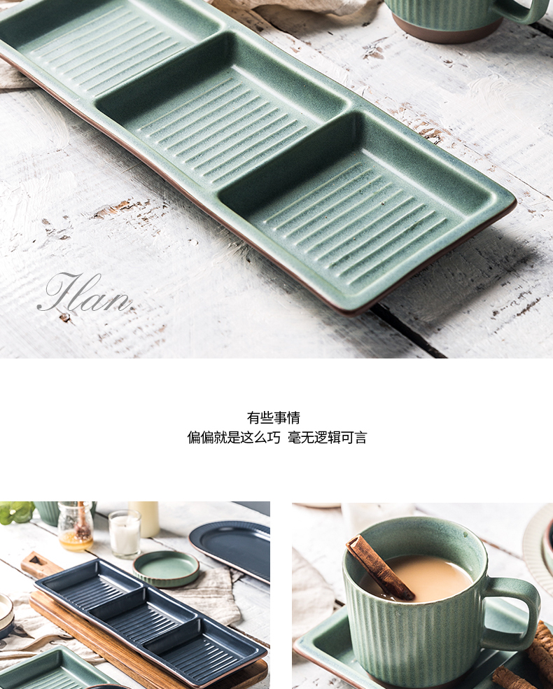 Nordic home snacks dessert plate of restoring ancient ways rectangular plate of fruit plate glass ceramic tableware web celebrity breakfast tray