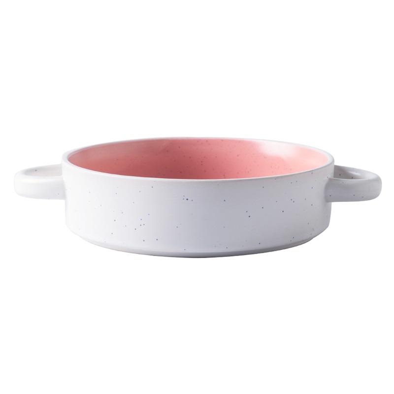 Jian Lin, Nordic ceramic tableware, creative household soup bowl dessert salad bowl bowl upset with handles bowl bowl of my ears