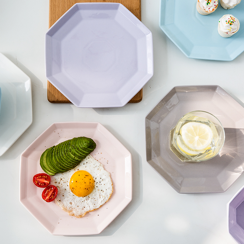Creative color soil ceramic tableware pastry cake salad plate plate pasta dish western food steak dish lake
