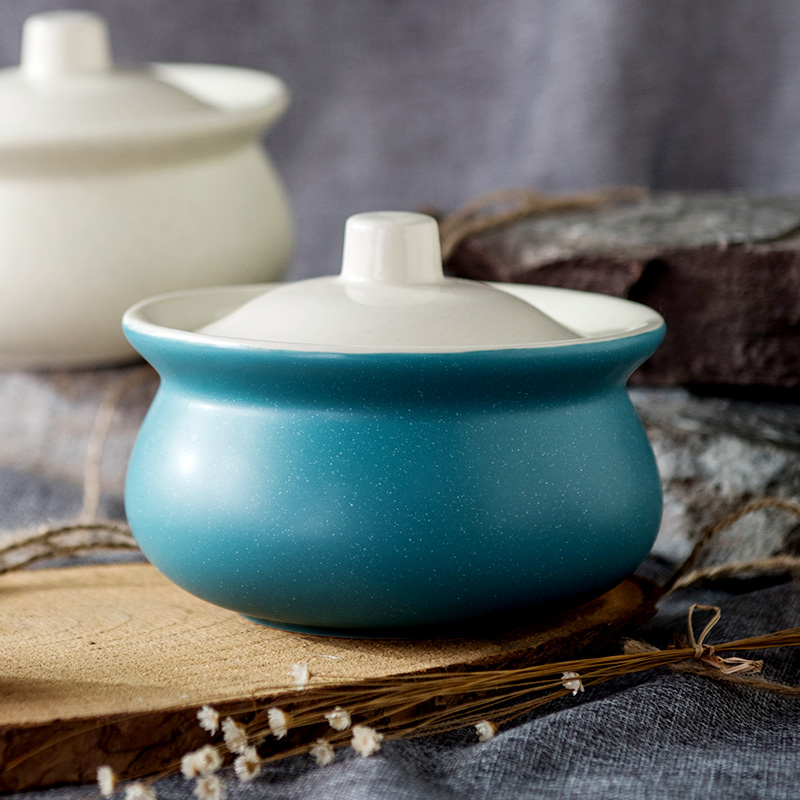 Japanese tableware household water stew ceramic soup pot soup bowl with cover health soup bowl large cooker northern Europe