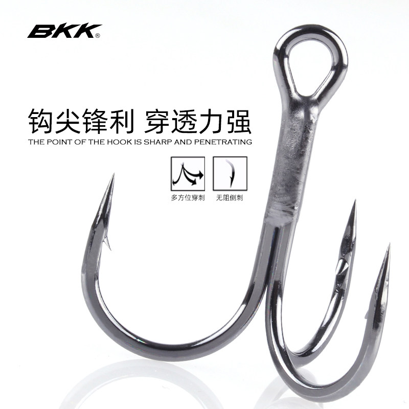 BKKBT621- black nickel three hook luya sea fishing three grappling hook anchor hook tripronged hook with barbed hook