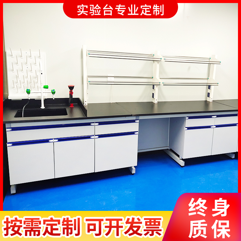 Laboratory bench steel wood CCTV PP side bench full steel experimental bench table physiochemical plate surface ventilation cabinet customization