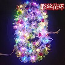Glowing wreath headdress colorful hair-blown creative flash hoop concert clamp night market flower shine headhoop