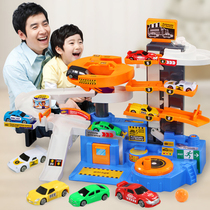  Childrens track sliding ladder toy puzzle through the multi-storey parking lot garage set small train boy 3 years old 4