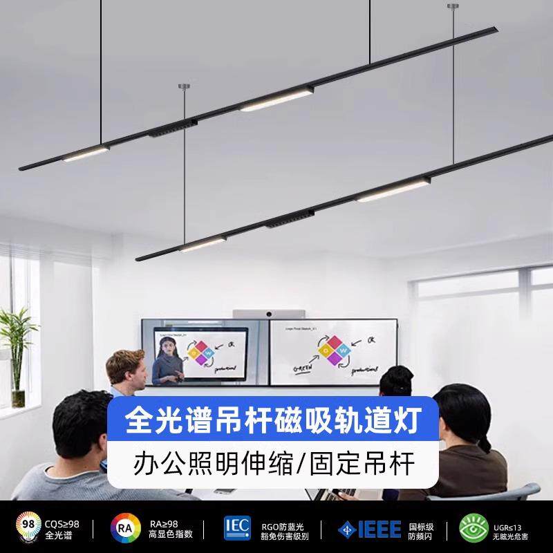 吊装磁吸轨道灯:极简一字长方形,点亮你的空间美学!💡-轨道磁吸灯-淘宝百科网