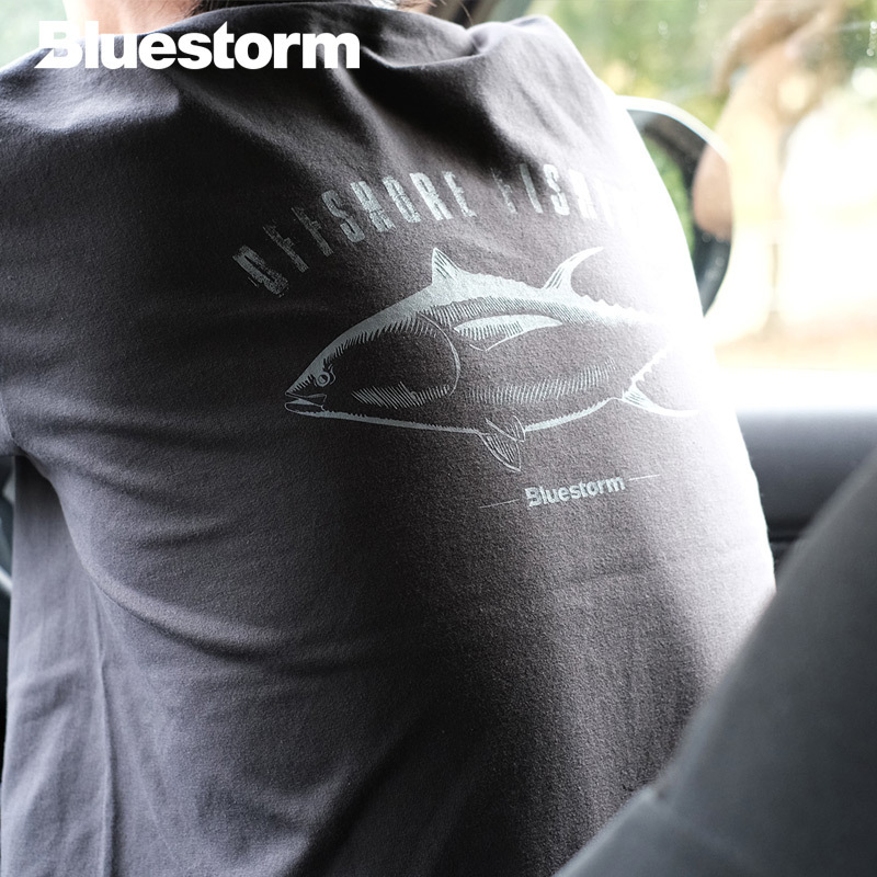 Japanese Bluestorm Outdoor Sports Cotton T-Shirt with Fish Pattern, Fashionable, Shrink-Resistant, Versatile, Simple for Fishing Japanese Bluestorm Outdoor Sports Cotton T-Shirt with Fish Pattern, Fashionable, Shrink-Resistant, Versatile, Simple for Fishing