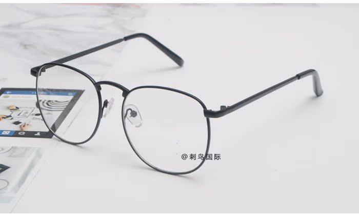 Quạt mới Zhang Dazhao Zhiiao với gương phẳng Đàn ông và phụ nữ có thể được trang bị kính cận kim loại khung kính cận thị Retro kính mắt cho bé