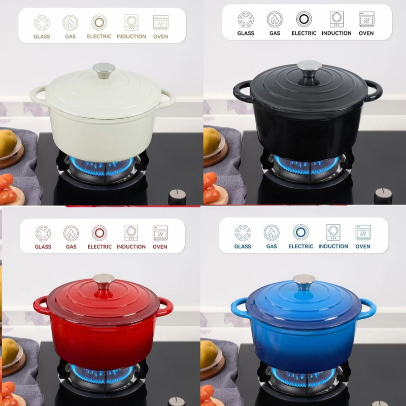 Enamel Pot, Cast Iron Enamel Pot, New Style Household Stew Pot, Non-Stick Frying Pan, Micro-Pressure Soup Pot, Housewarming Gift