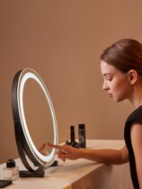 Dressing table mirror can be flipped student dormitory full body foldable makeup mirror desktop LED light charging belt