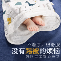 Baby sleeping bag pure cotton gauze sleeve-free vested child anti-kick by baby newborn summer thin air-conditioning room