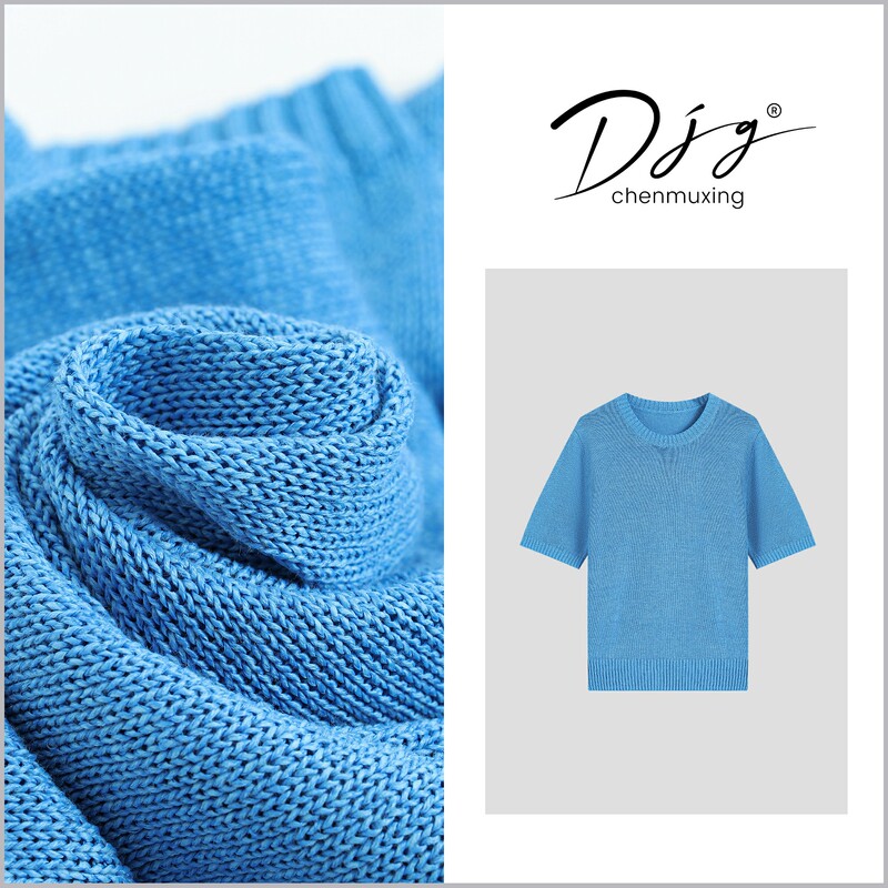【Hei Hei Jia】 "Breathing and Paper-Like Yarns: Summer Women's New Yarn Design Casual Knitted Top