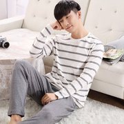 Mới mùa thu và mùa đông đồ ngủ mens thường bông loose-fitting quần dài tay Sourdon sinh viên nhà quần áo