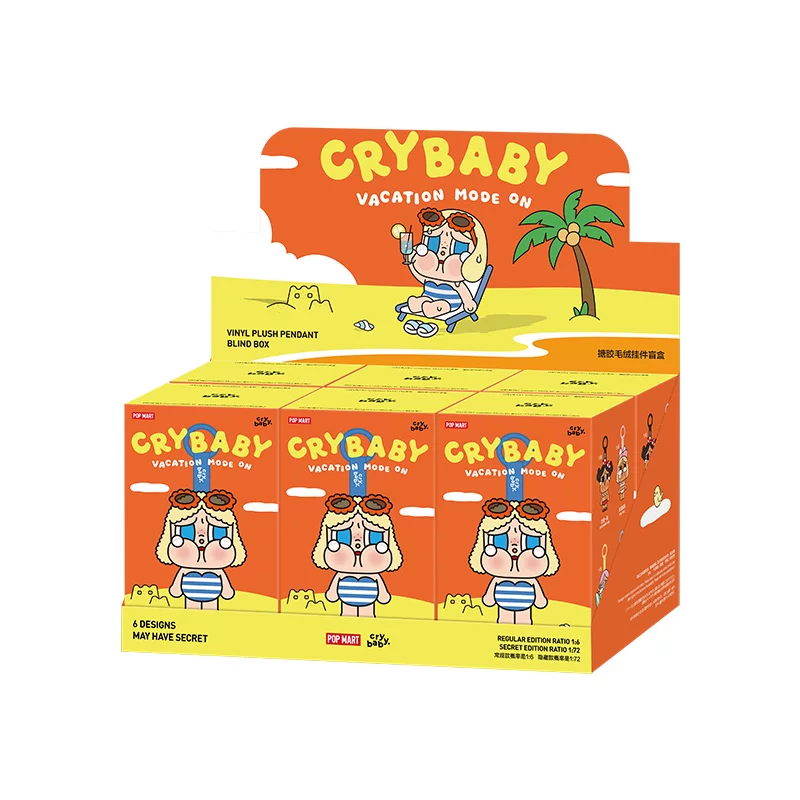 Плюшевая подвеска-вентер CRYBABY Bubble Mart из серии Vacation Mode On, бокс-сюрприз, подарок