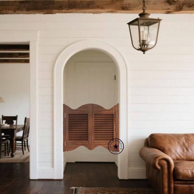 Shanhua Solid Wood Half-Height Door, Double-Leaf Partition Door, Single-Panel Half-Height Door, Bar Bathroom Door, Bar Counter Door, Cowboy Wood Door
