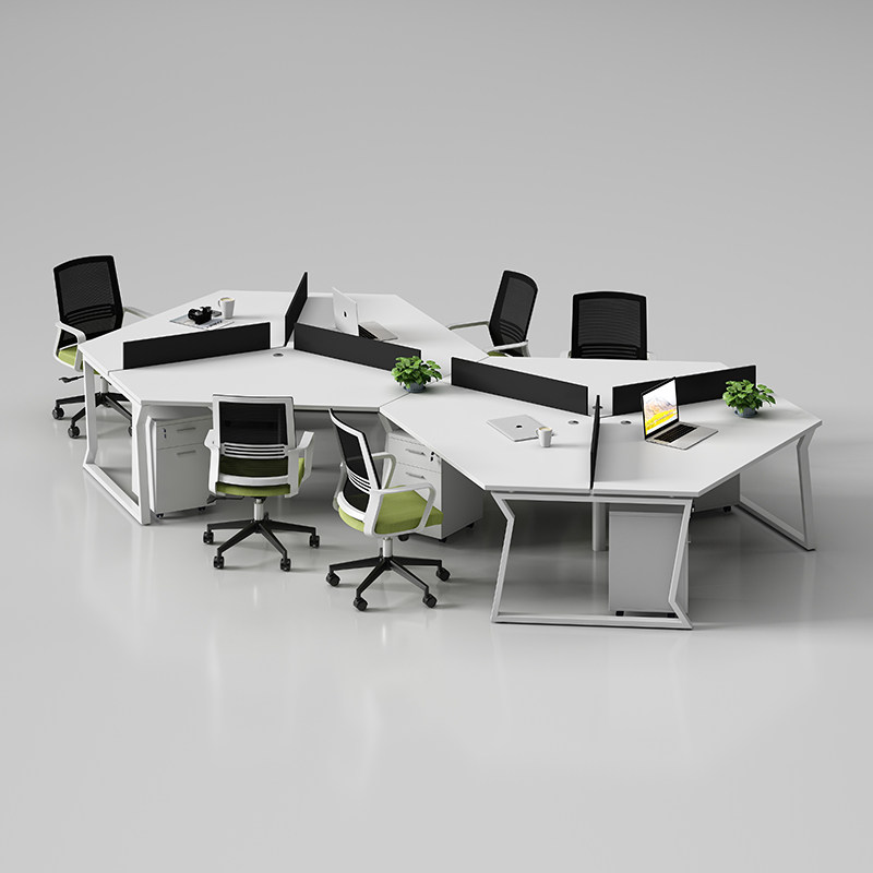 Creative staff desk fashion 3 4 6 more than four people 8 office hexagonal staff desk and chair combination hexagon