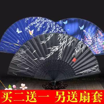 Fan female Chinese style classical silk folding fan fan female fan ancient style Japanese style and wind folding gift dance fan