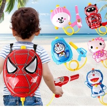 Childrens water gun toy backpack water gun Childrens water gun pull-out summer water spray gun Water gun Beach toys