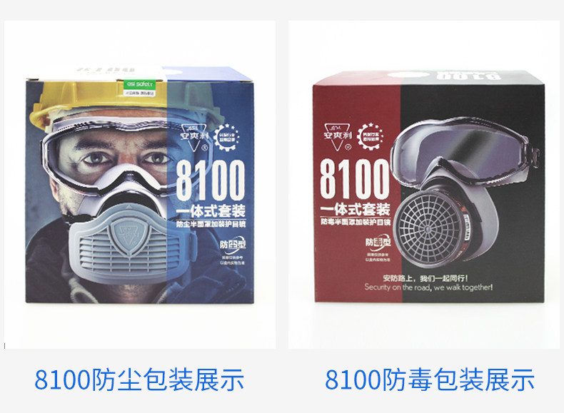 安爽利 KN95级别 眼镜+口罩一体 防毒面具 图20