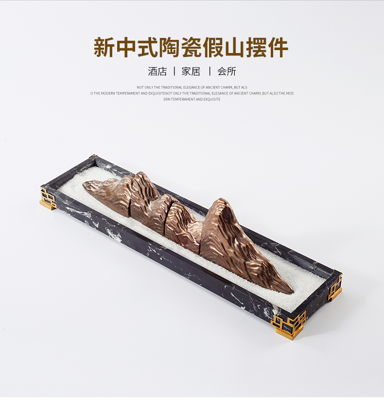 New Chinese style ceramic taihu rockery decoration marble plate of the sitting room the study zen tea room dry landscape furnishing articles