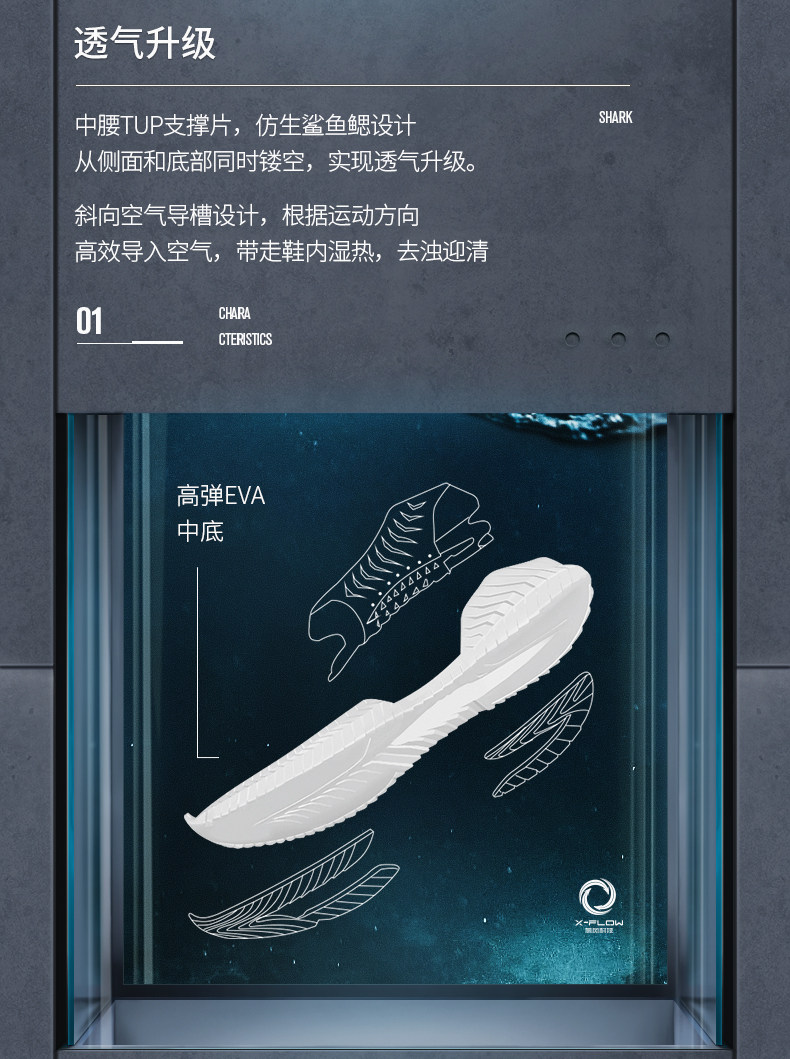 特步 男士 X-FLOW氢风科技 跑步鞋 图5