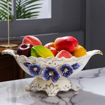 Real decoration European-style fruit tray Living room Extravagant Tea Table Hem accessories Porcelain Fruit Tray Modern Creative Home