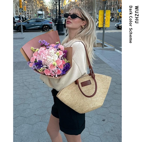 Небольшая дизайнерская корзина, соломенная сумка на одно плечо, сумка через плечо