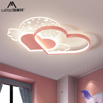 Childrens room lamp bedroom ceiling lamp modern simple lampPrincess room little girl cartoon creative circular love lights