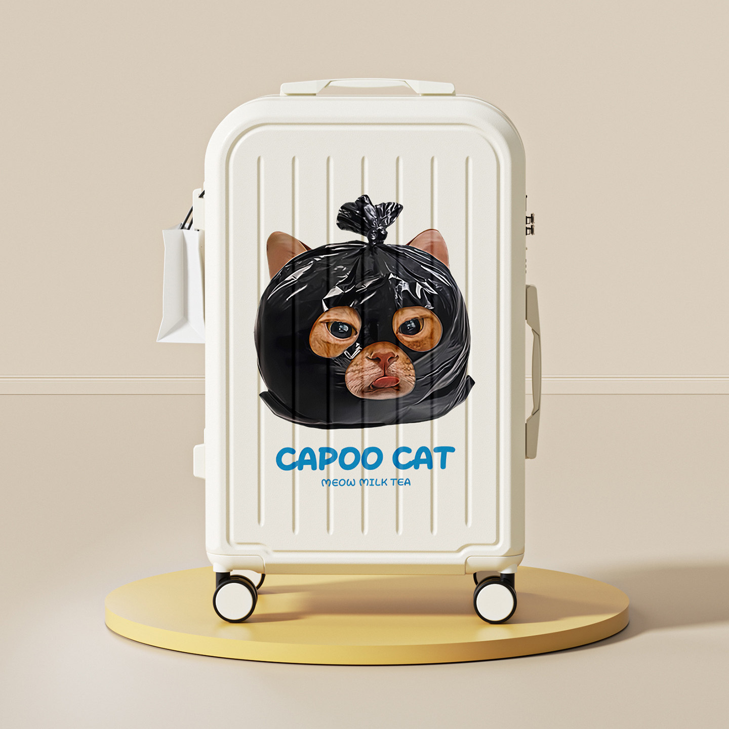 2026 New Style Creative and Personalized Trolley Suitcase with Cartoon Design, Suitable for Students, 24-inch High-Value Combination Lock Suitcase for Men and Women