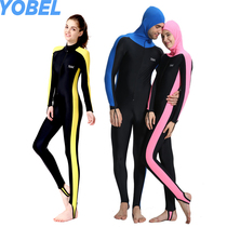 Outdoor couple wetsuit Mens and womens long-sleeved sunscreen couple hooded jellyfish suit Sunscreen one-piece swimsuit Snorkeling suit