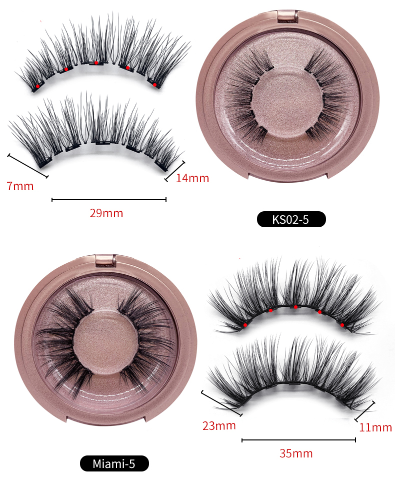 Rose Gold Five Từ kẻ mắt kẻ mắt Đặt keo miễn phí từ tính tự nhiên lượng tử nam châm Magnet lông mi giả - Lông mi giả mi giả hàn quốc