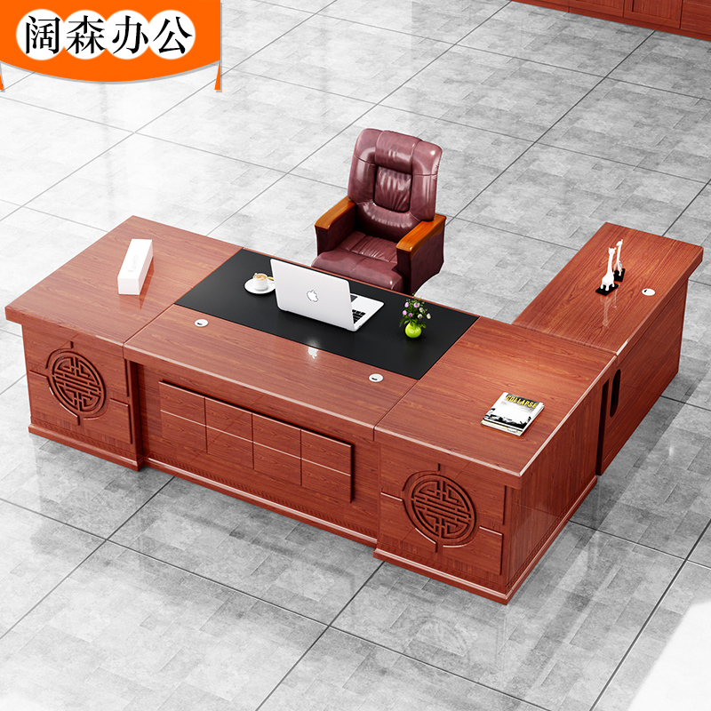 High-end Office Furniture Great Bandai Boss Desk Chair Composition New Chinese Solid Wood Boss Table Manager Desk