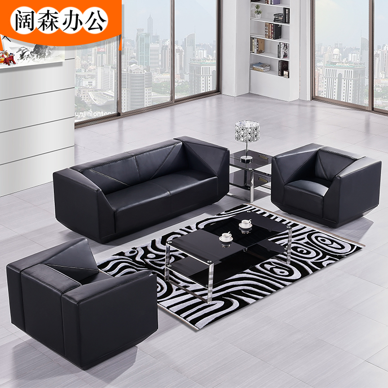 Business leather single 2 three people reception reception office sofa tea table combination clothing store sofa 113 sofa