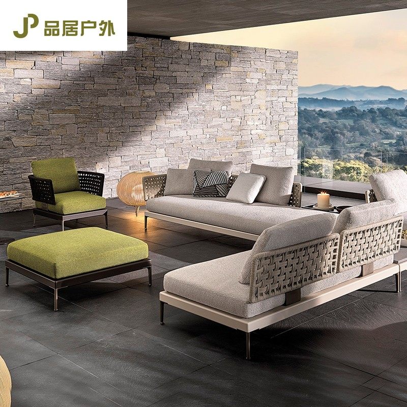 Outdoor Upscale Sofa Patio Open Air Balcony Vines Chair Villa Vines WATERPROOF FURNITURE COMBINED HOTEL OUTDOOR SOFA-TAOBAO